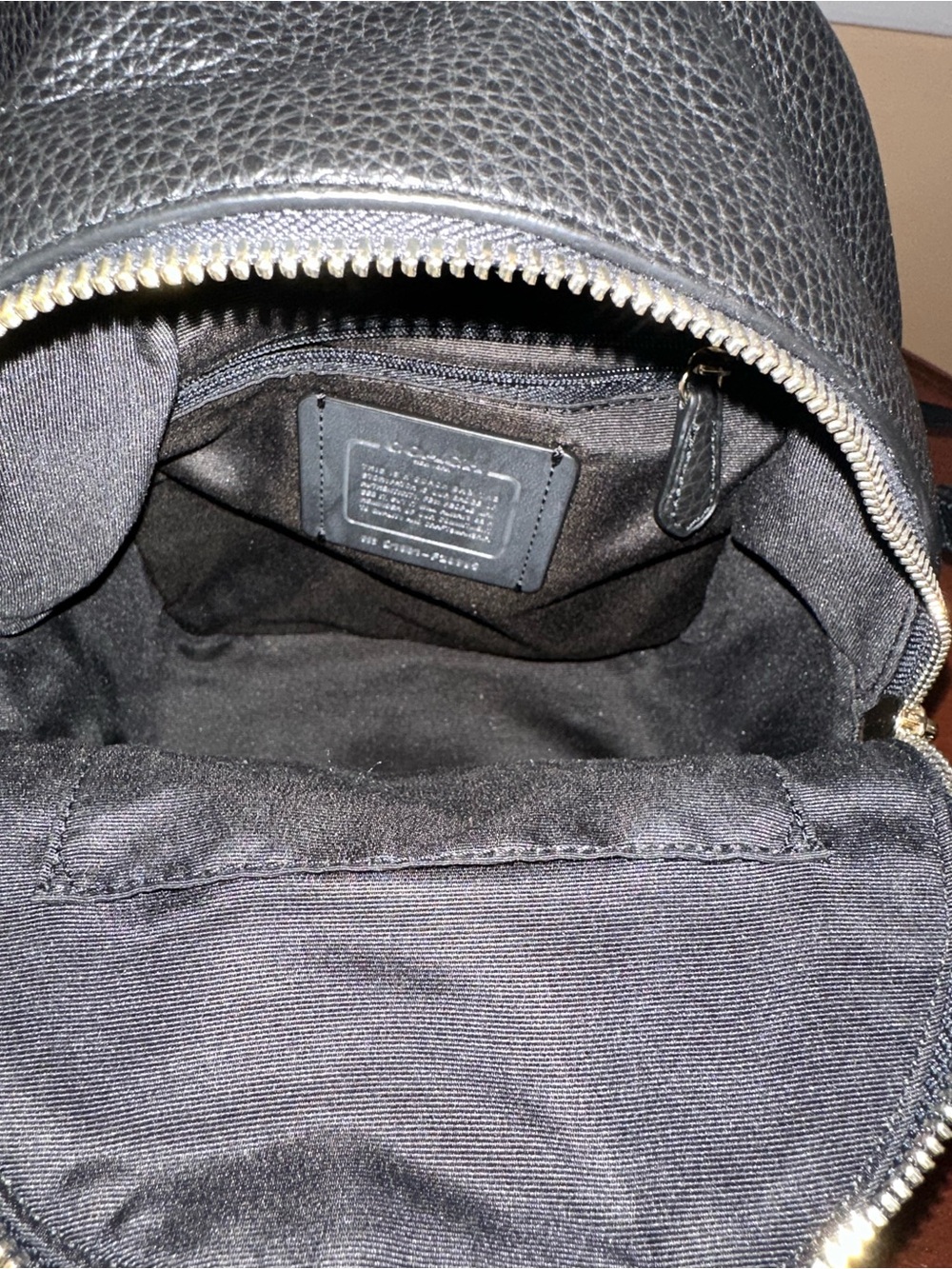 Coach Black Pebbled Leather Mini Backpack with Gold Hardware - Picture 6 of 8
